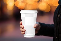 Paper coffee cup png mockup, transparent design