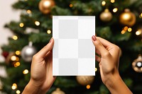 Christmas greeting card png mockup, transparent design