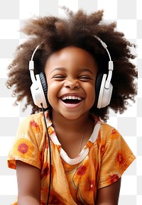 PNG Headphones laughing headset child. AI generated Image by rawpixel.