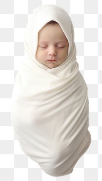 PNG Baby sleeping portrait newborn blanket. 