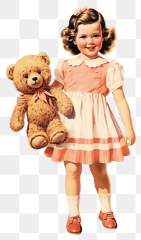 PNG Cute kid girl doll cartoon child. AI generated Image by rawpixel.