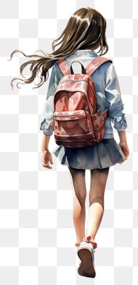 PNG Footwear backpack bag hairstyle. AI generated Image by rawpixel.