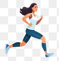 PNG Runner female running jogging white background determination. AI generated Image by rawpixel.