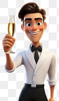 PNG  Champagne cartoon glass adult. AI generated Image by rawpixel.