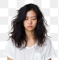 PNG Sad portrait white photo. 