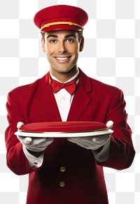 PNG A retro bellboy adult white background accessories. 