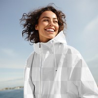 Windbreaker jacket png mockup, transparent design