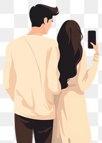 PNG Teen couple use phone taking a photo together adult face photographing. AI generated Image by rawpixel.