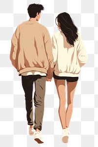 PNG Teen age couple walking together adult togetherness affectionate. 