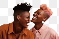 PNG Black gay couple laughing adult happy. 