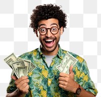 PNG Young woman portrait money cheerful. AI generated Image by rawpixel.