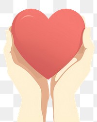 PNG Hand holding a heart romance cartoon finger. 