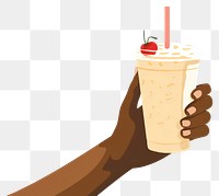 PNG Hand holding smoothie drink food milkshake. 