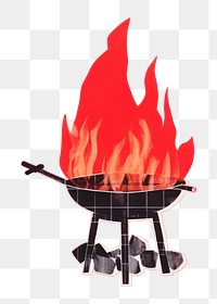 PNG Barbecue fire chandelier fireplace. AI generated Image by rawpixel.