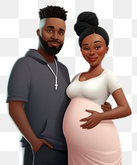 PNG Pregnant cartoon adult man. 