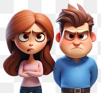 PNG Couple cartoon toy white background. AI generated Image by rawpixel.