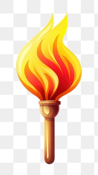 PNG Fire torch white background glowing. 