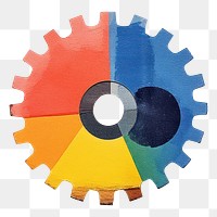 PNG Gear art creativity painting. AI generated Image by rawpixel.