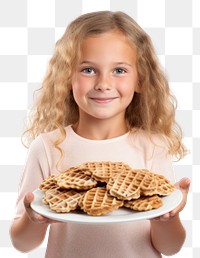 PNG Waffle portrait holding plate. 