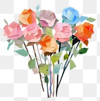 PNG Rose bouquet painting flower plant. 