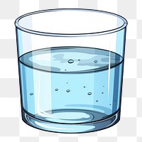 PNG Water glass white background refreshment. 