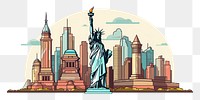 PNG New York city landmark cartoon. 