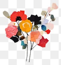 PNG Bouquet art painting flower. AI generated Image by rawpixel.
