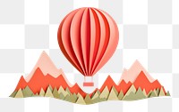 PNG Hot air balloon paper art transportation. AI generated Image by rawpixel.