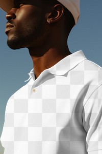 Men's polo t-shirt png mockup, transparent apparel
