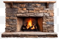 PNG Stone fireplace hearth white background architecture