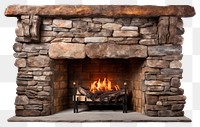 PNG Stone fireplace hearth white background architecture. 