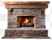 PNG Stone fireplace hearth white background architecture. 