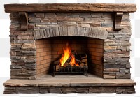 PNG Stone fireplace hearth white background architecture.