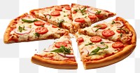 PNG Margarita pizza slices food white background mozzarella. 