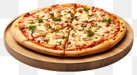 PNG Margarita pizza tray food white background mozzarella. 