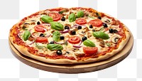 PNG Pizza tray food white background mozzarella. 