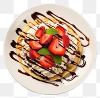 PNG Cold crepe strawberry chocolate vanilla. AI generated Image by rawpixel.