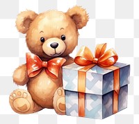 PNG Gift teddy bear paper toy representation. AI generated Image by rawpixel.