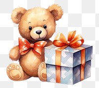 PNG Gift teddy bear paper toy representation. 