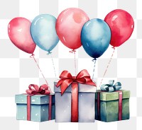 PNG Balloon paper gift box. AI generated Image by rawpixel.