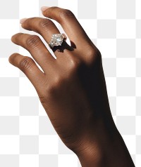 PNG Diamond ring hand jewelry finger. AI generated Image by rawpixel.