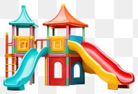 PNG Colorful playground slide toy white background. 