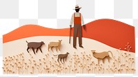 PNG Farmers nurture animal adult art. AI generated Image by rawpixel.
