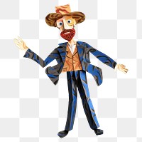 PNG Vincent van gogh scarecrow toy representation. AI generated Image by rawpixel.
