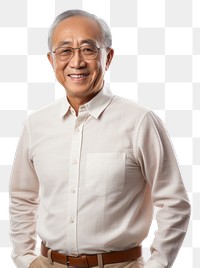 PNG Asian senior man smiling adult smile. 