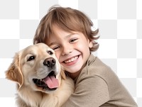 PNG Childen hugging puppy dog portrait mammal animal. AI generated Image by rawpixel.