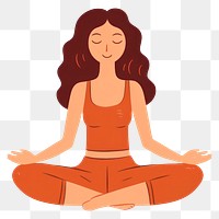 PNG Yoga adult woman cross-legged