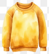 PNG Yellow sweater sweatshirt white background outerwear. 