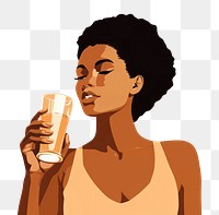 PNG Drinking glass adult woman. AI generated Image by rawpixel.