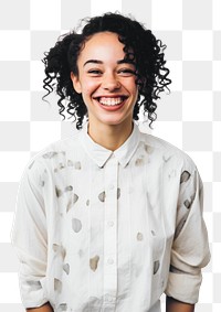 PNG Woman standing laughing smiling. AI generated Image by rawpixel.